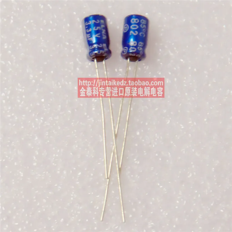 

2020 hot sale 30PCS/50PCS ELNA audio for capacitance 25V3.3UF 4X7 RC2 series blue robe 85 degrees import spot free shipping