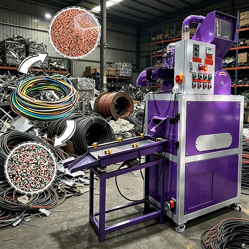 Industrial Scrap Copper Cable Granulator High Purity Copper Granule Making Machine Wire Shredder Separator