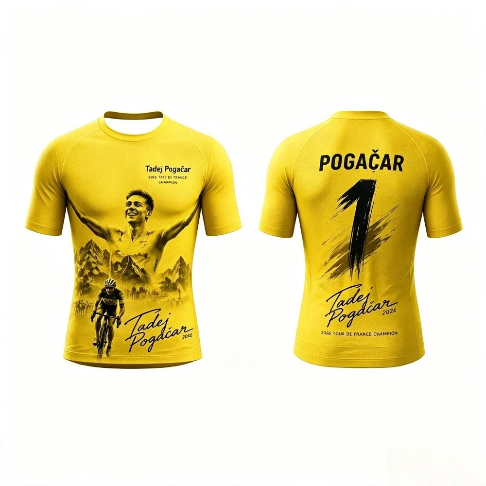 Cycling Short Sleeve Jersey Pogačar Evenepoel Del Toro Print Breathable Road Bike Racing Bicycle Sports Shirt