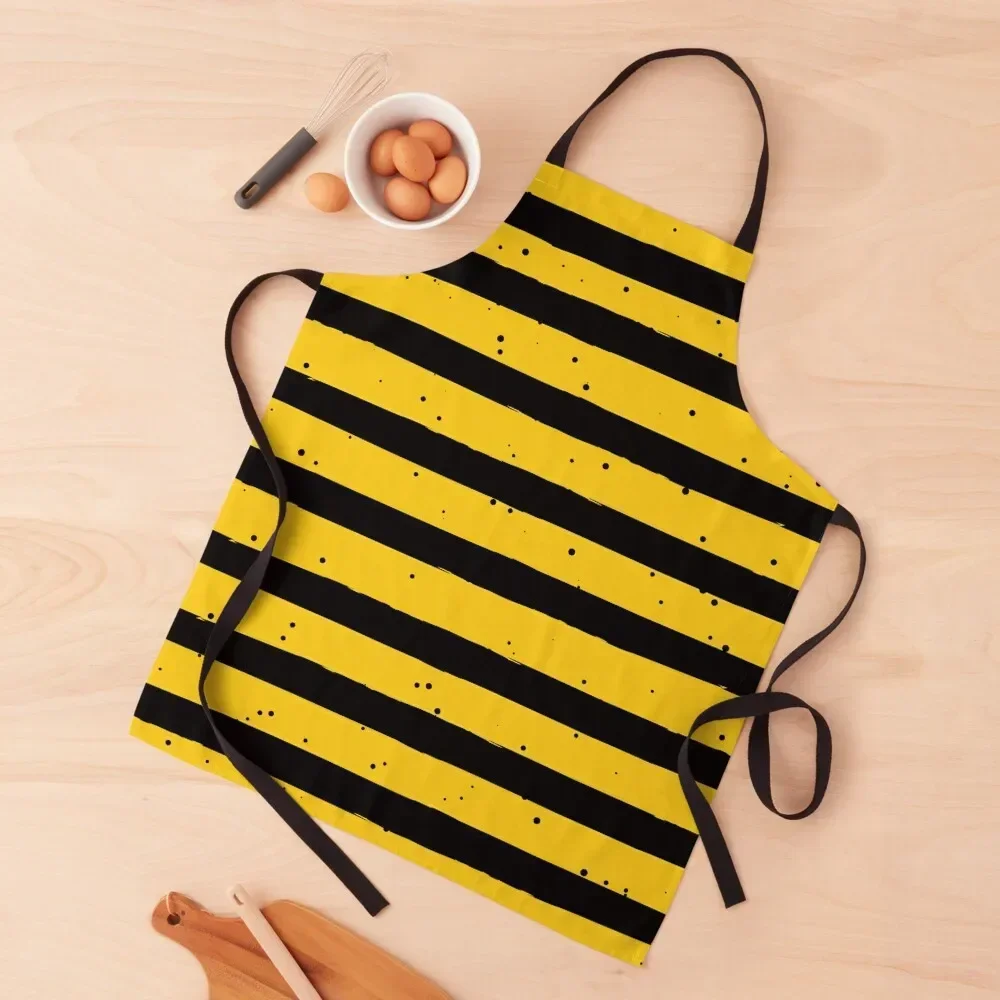 

Black Yellow Vintage Stripes Pattern Apron waiter Waterproof Kitchen Woman Things For Kitchen Costume Waiter Apron