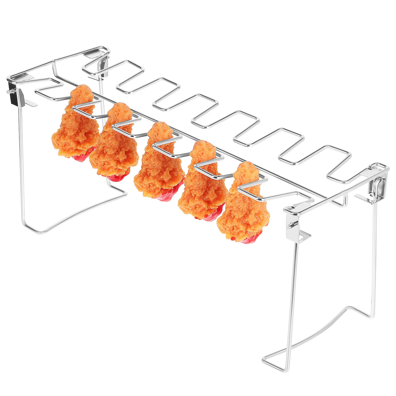 

14 Slots Foldable Stainless Steel Chicken Leg Rack Drumstick Holder Vertical Grill Stand Bbq Chicken Roaster for Outdoor Cooking