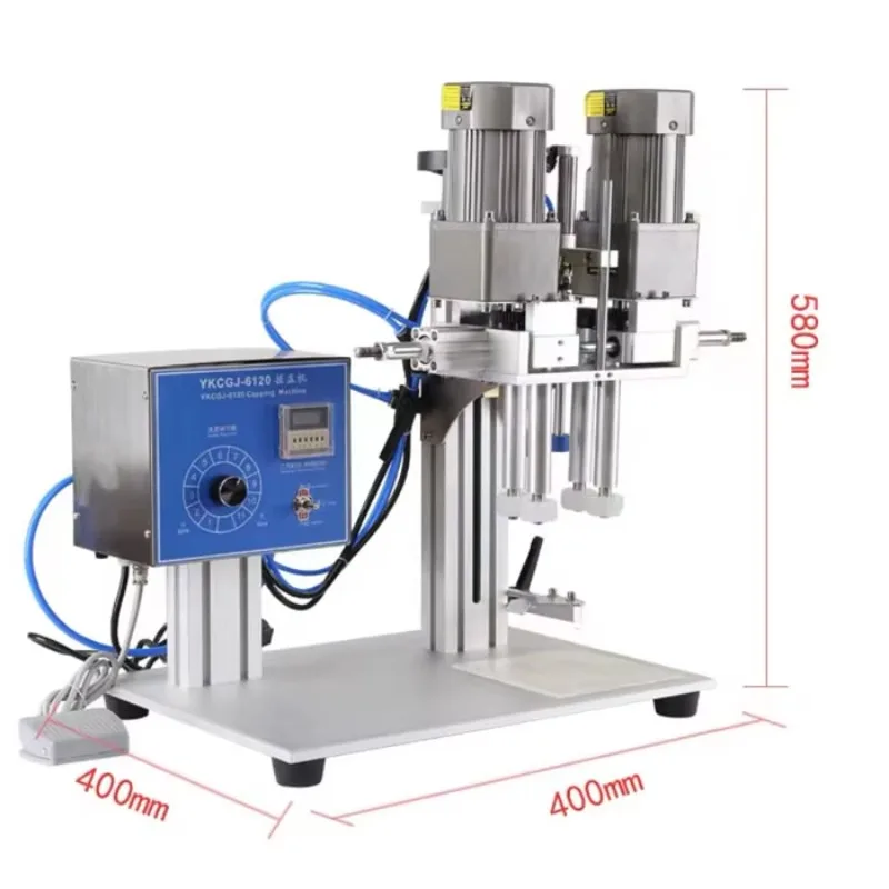 Pneumatische Flessenvergrendelingsmachine Eend Mond Fles Rolling Machine Vierwielige Upgrade Schroef Capping Machine
