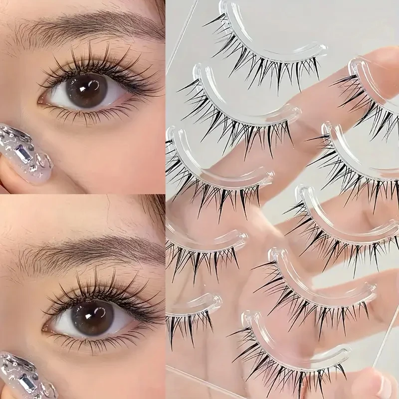 5 Pairs Of False Eyelashes Cartoon Devil Style Transparent Stem Natural Simulation Eye Makeup Tools