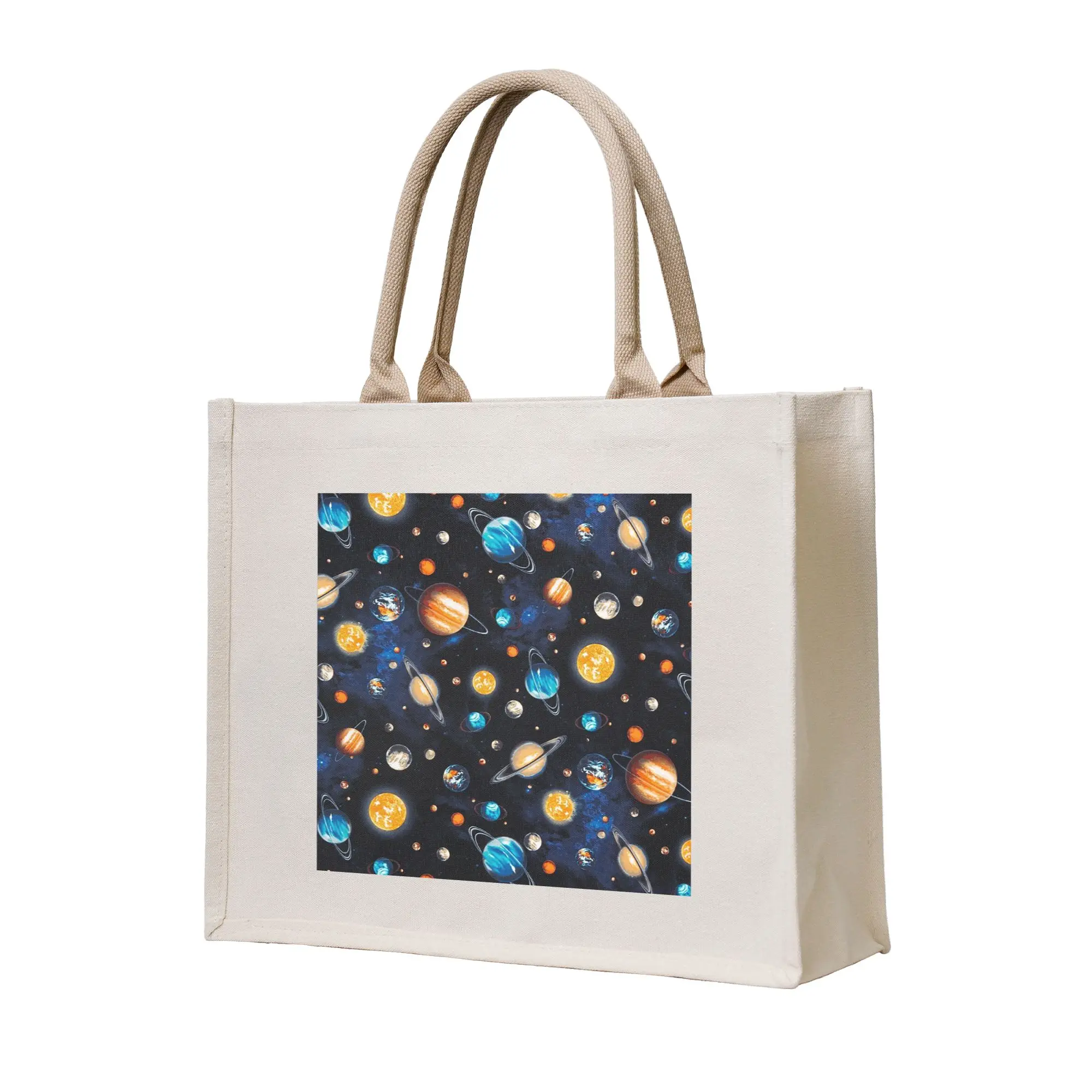 

Сумки для покупок с изображением солнечной системы, космоса, планет, вселенной, холщовая складная сумка-тоут для женщин, дорожная сумка через плечо