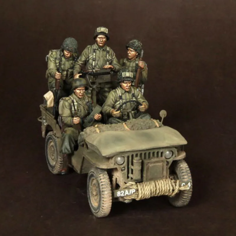 1/35 Die Casting Resin Figure Model Assembly Kit 5 US Soldier Fives DIY Kit Unpainted Free Shipping(5 persons)