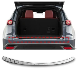 For Mazda CX-9 CX9 CX 9 2016-2022 2023 Trunk Trim Rear Bumper Protector Car Accessories Stainless Steel Door Sill Scuff Plate