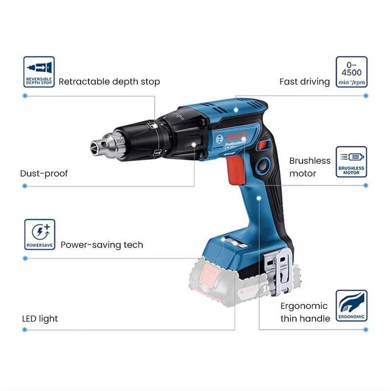 Bosch GTB185-LI Cordless Drywall Screwdriver Professional Brushless Drywall Screw Gun Electric Screwdriver No Battery NO Charger