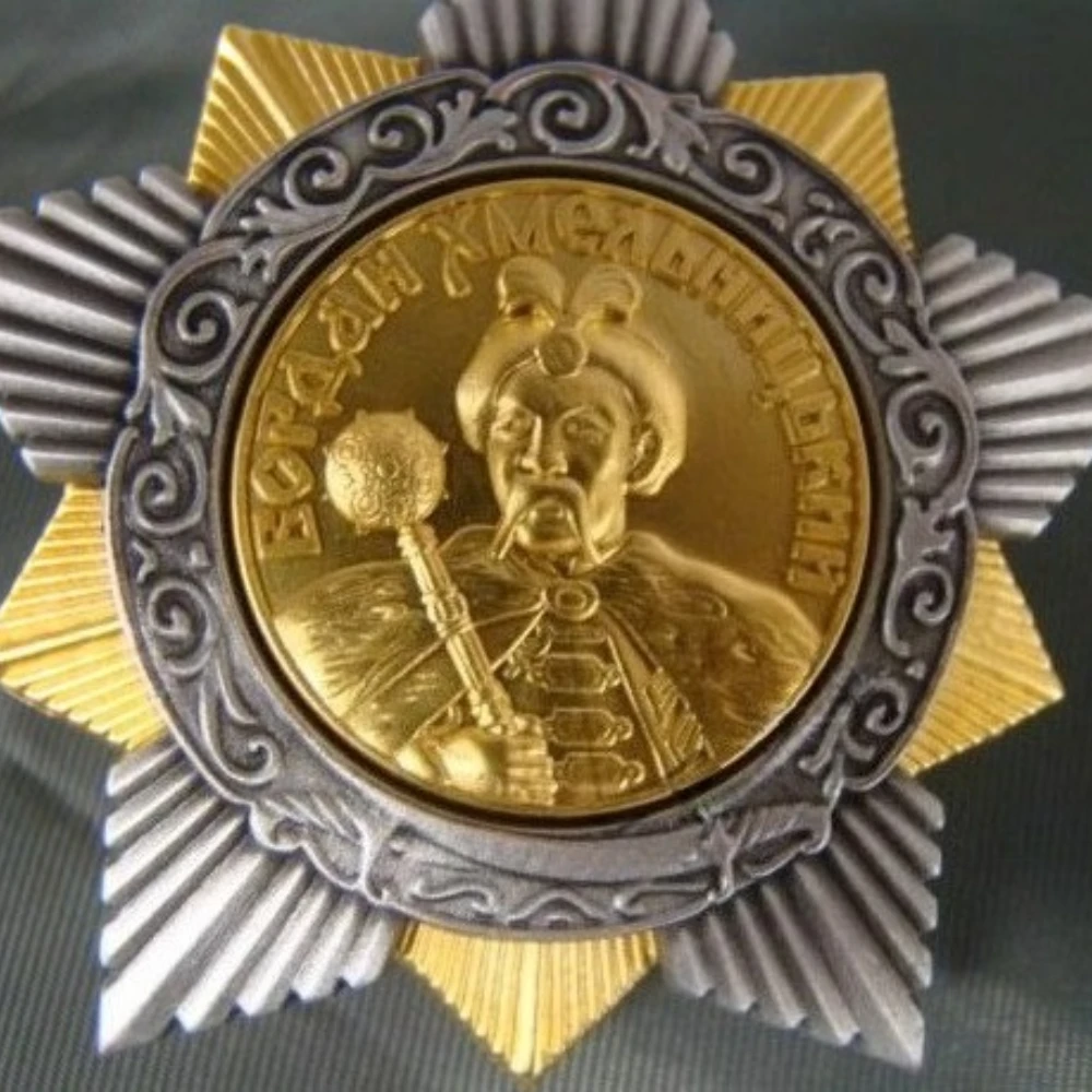 Советский класс I Богдани. Медаль Хмелnytsky Советская Металлическая Эмблема Сувенир Украшения Ремесла