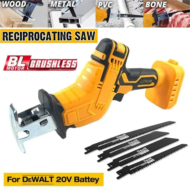 Cordless Reciprocating Saw For Dewalt 18V 20V Battery Electric Cutting Saber Saw Wood Metal Pipe Cutting Power Tools（No Battery）