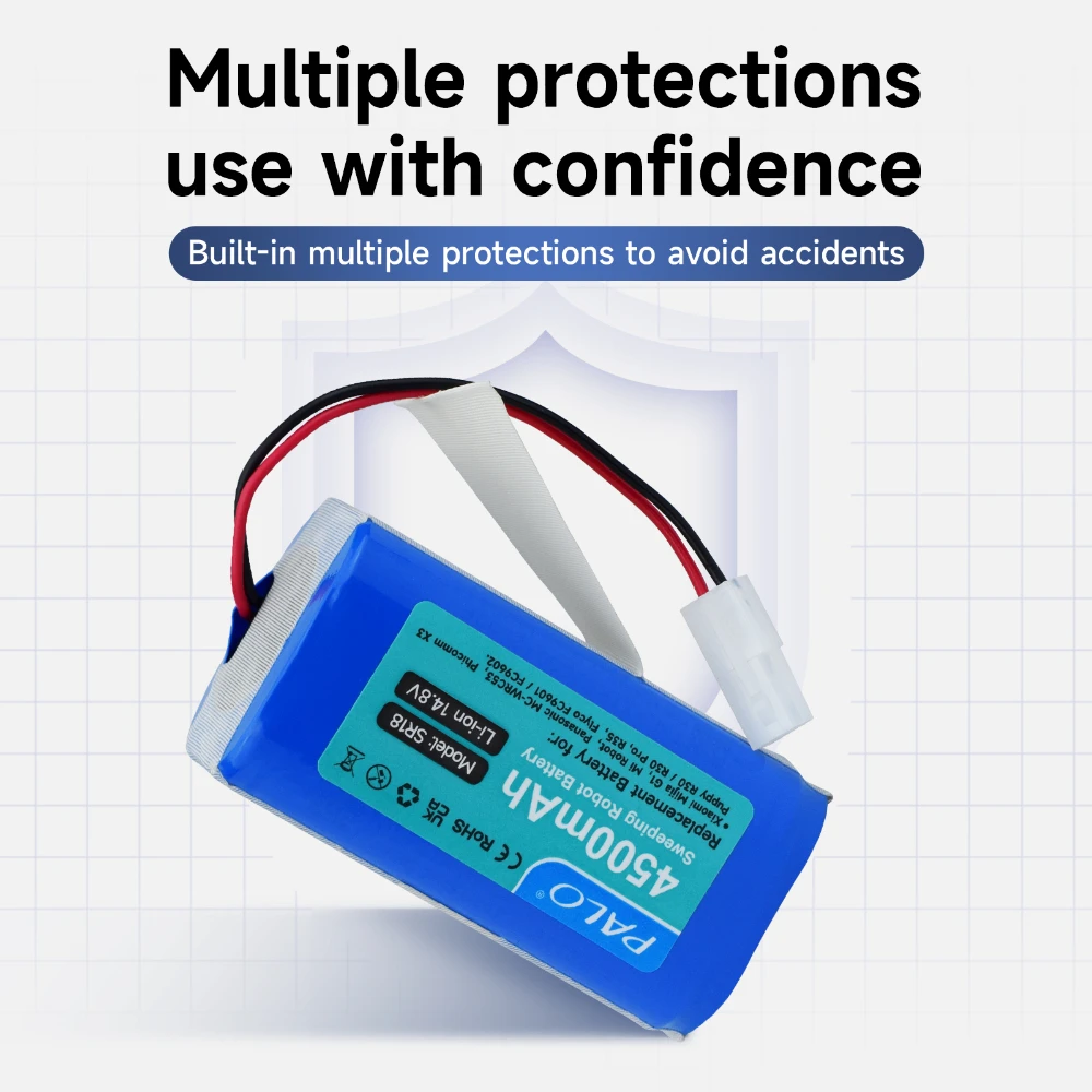XIAOMI MIJIA Mi 로봇 진공 청소기 필수 G1 MJSTG1 SKV4136GL H18650CH R30용 PALO 14.4V 4500mAh 리튬 이온 충전지