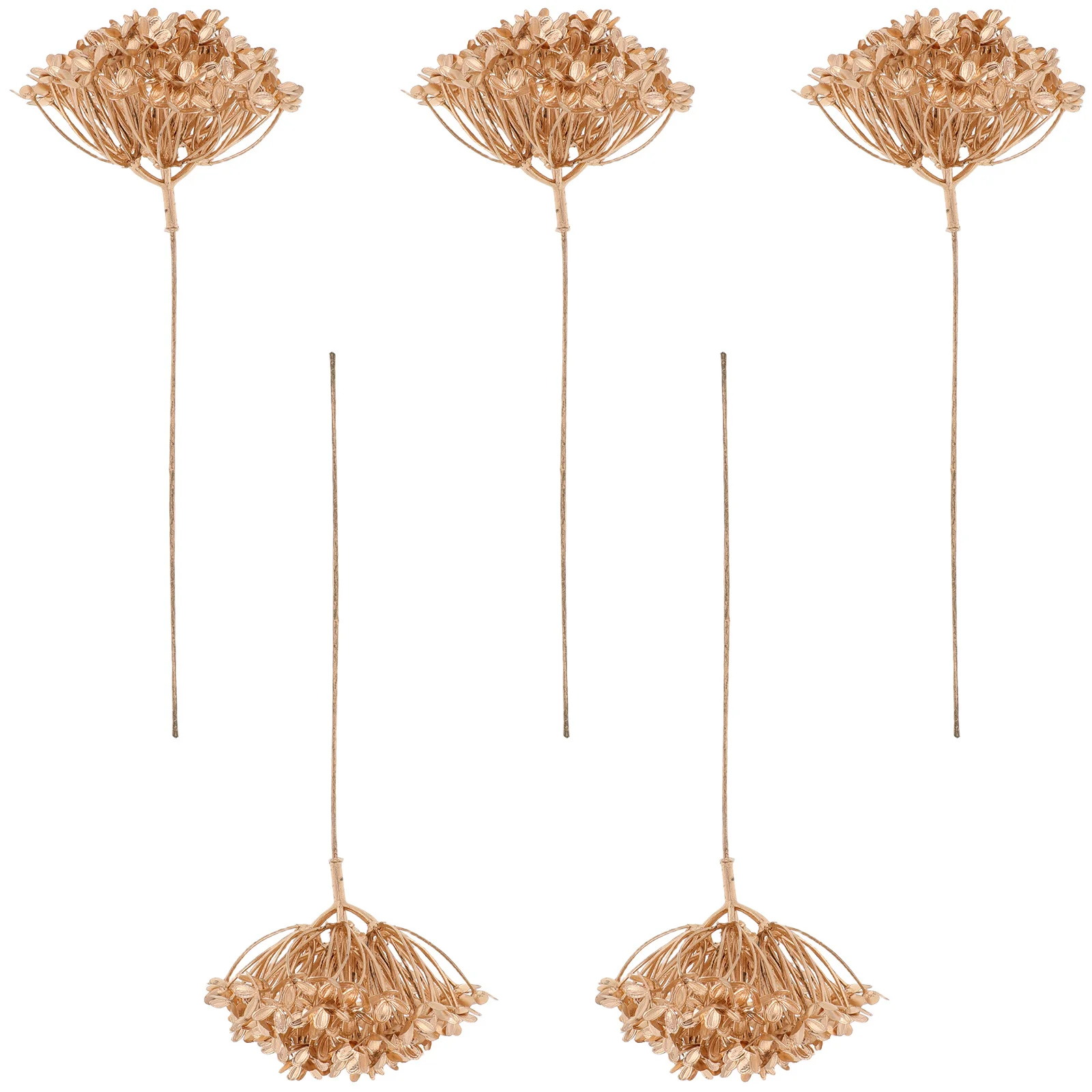 

5Pcs Faux Hydrangea Flowers Gold Realistic Artificial Flower Arrangement for Home Decor Mall Displays Wedding Centerpieces