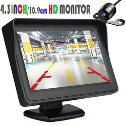 Car Rear View Monitor Camera Kit TFT LCD Car Monitor, 4.3 inch HD Screen, Night Vision Reversing Assist System