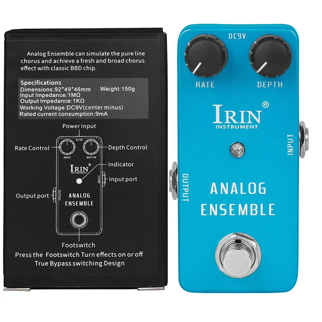 IRIN RS-07 Analog Ensemble Guitar Effect Pedal Simulate The Pure Line Chorus Effects True Bypass Pedals Electric Guitarra Parts