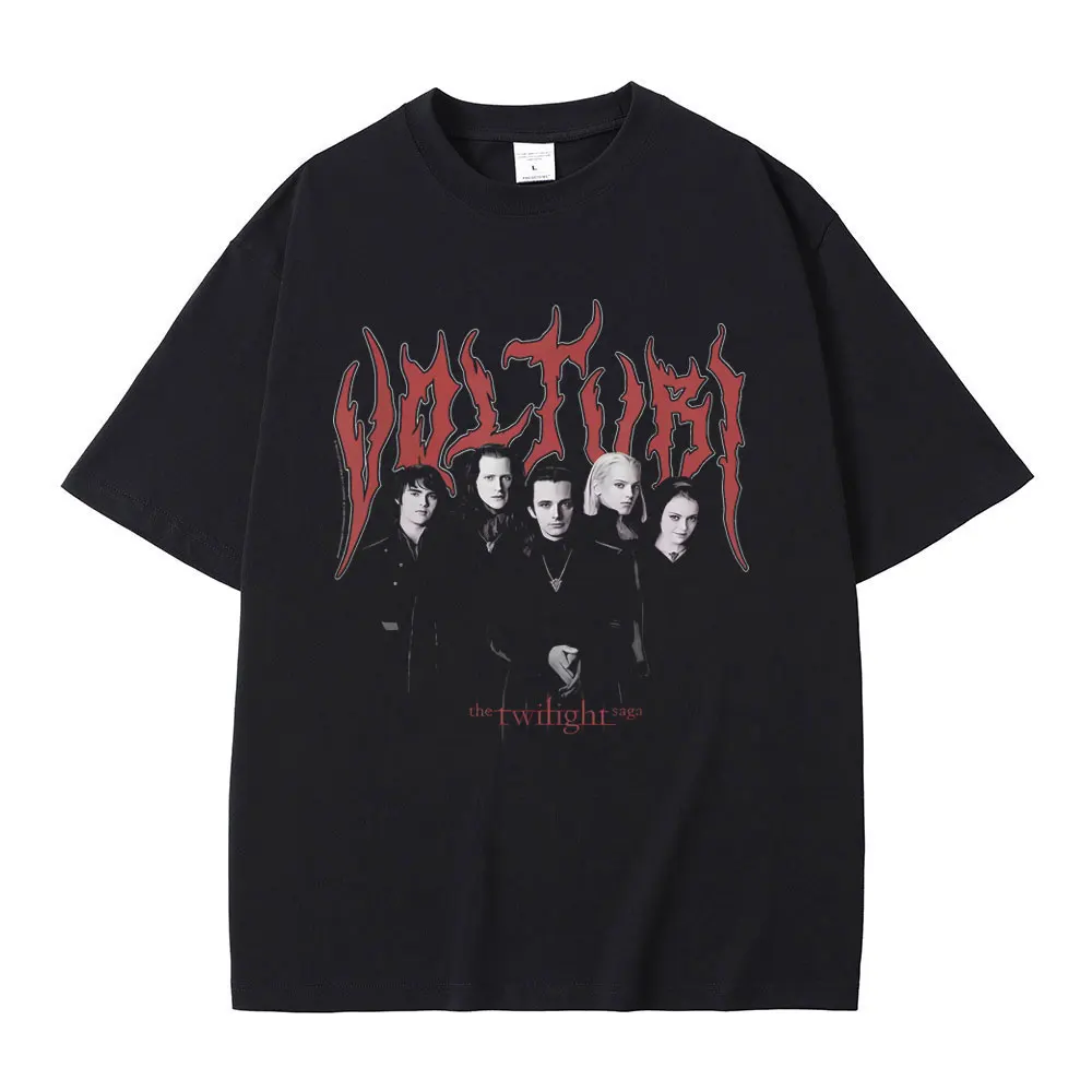 فيلم الشفق ساغا المعادن الثقيلة الجرافيك تي شيرت مصاص دماء روبرت باتينسون إدوارد تي شيرت الرجال النساء القوطية القطن خمر تي شيرت #1
