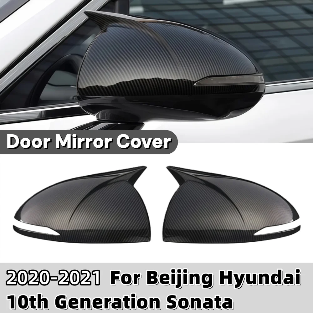 Door Mirror Cover For Hyundai 10th Generation Sonata 2020 2021 Exterior Scratch Protective Car Decoration Upgrade ABS
