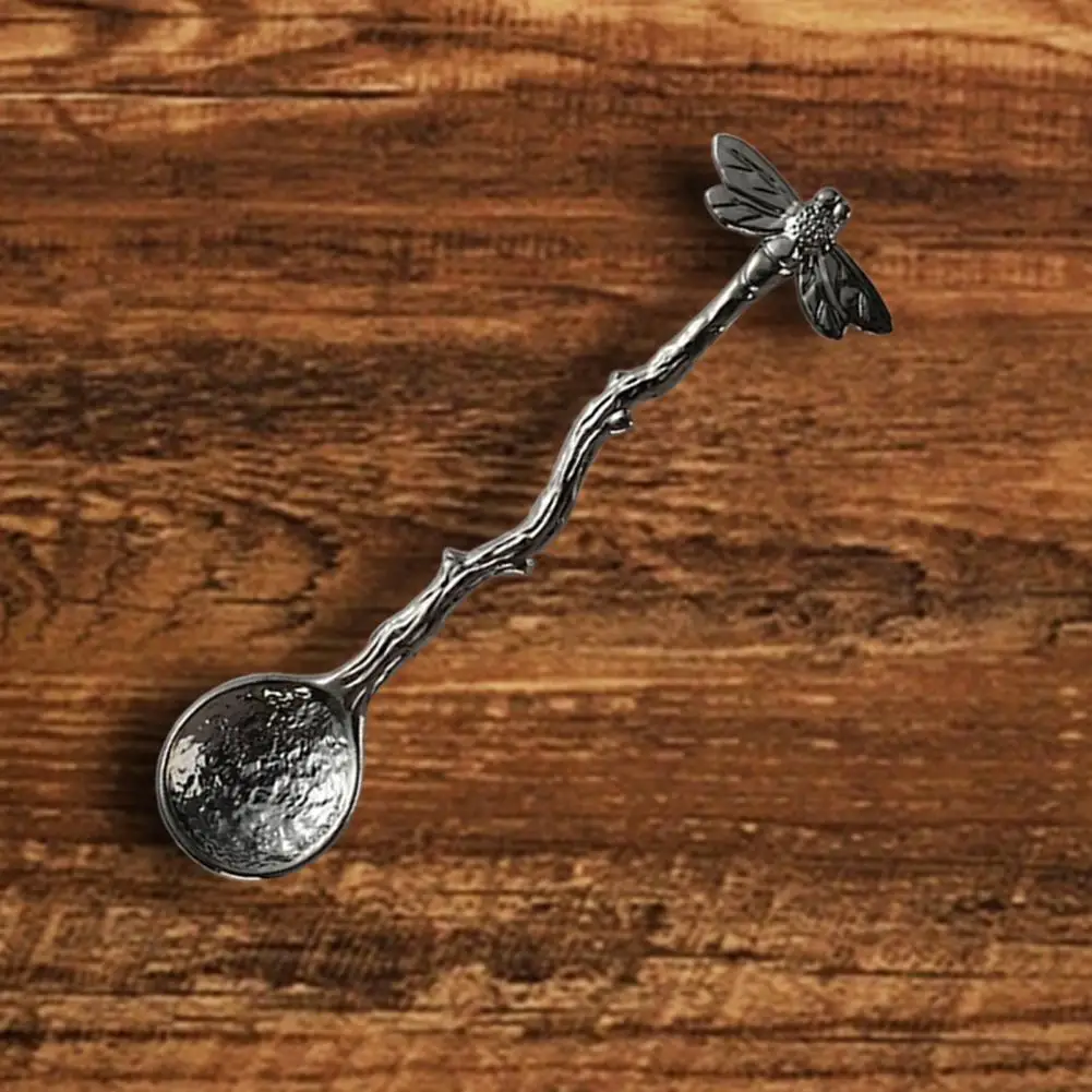 Dessert Scoop Exquisite Sturdy Construction Tea Spoon Colorfast Tea Spoon  Retro Style Dessert Scoop Restaurant Tool