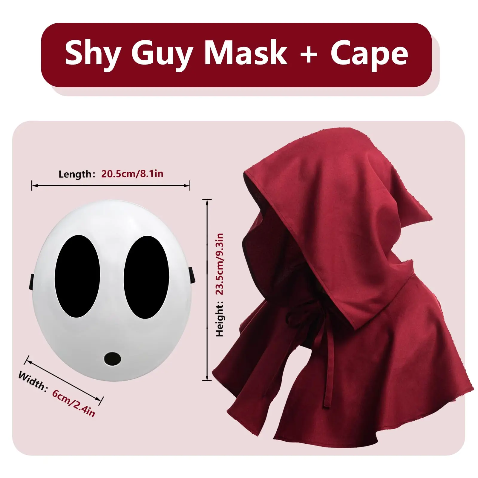 Masque de gars timide, masques d'anime d'halloween, Costume drôle de gars timide pour hommes, masque complet blanc, accessoires de Cosplay