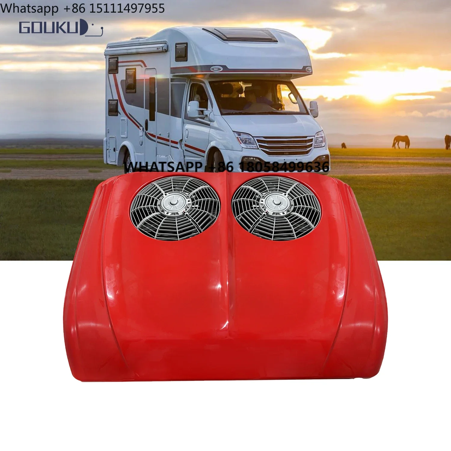 Auto air Conditioner Aircon for 12v 24v Parking Cooler Electrical air Conditioning Kit for Cars Double Fan Aircon