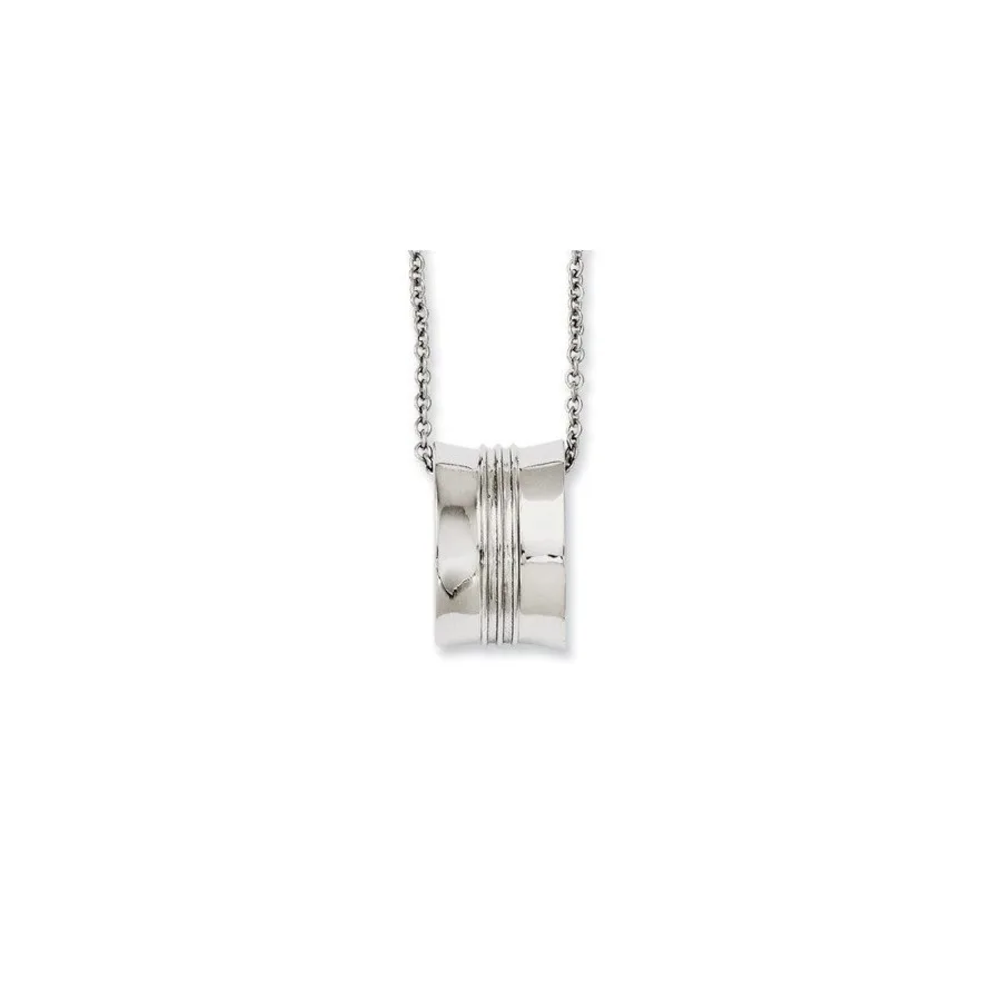 

Stainless Steel Polished Geometrical Pendant 18in Necklace