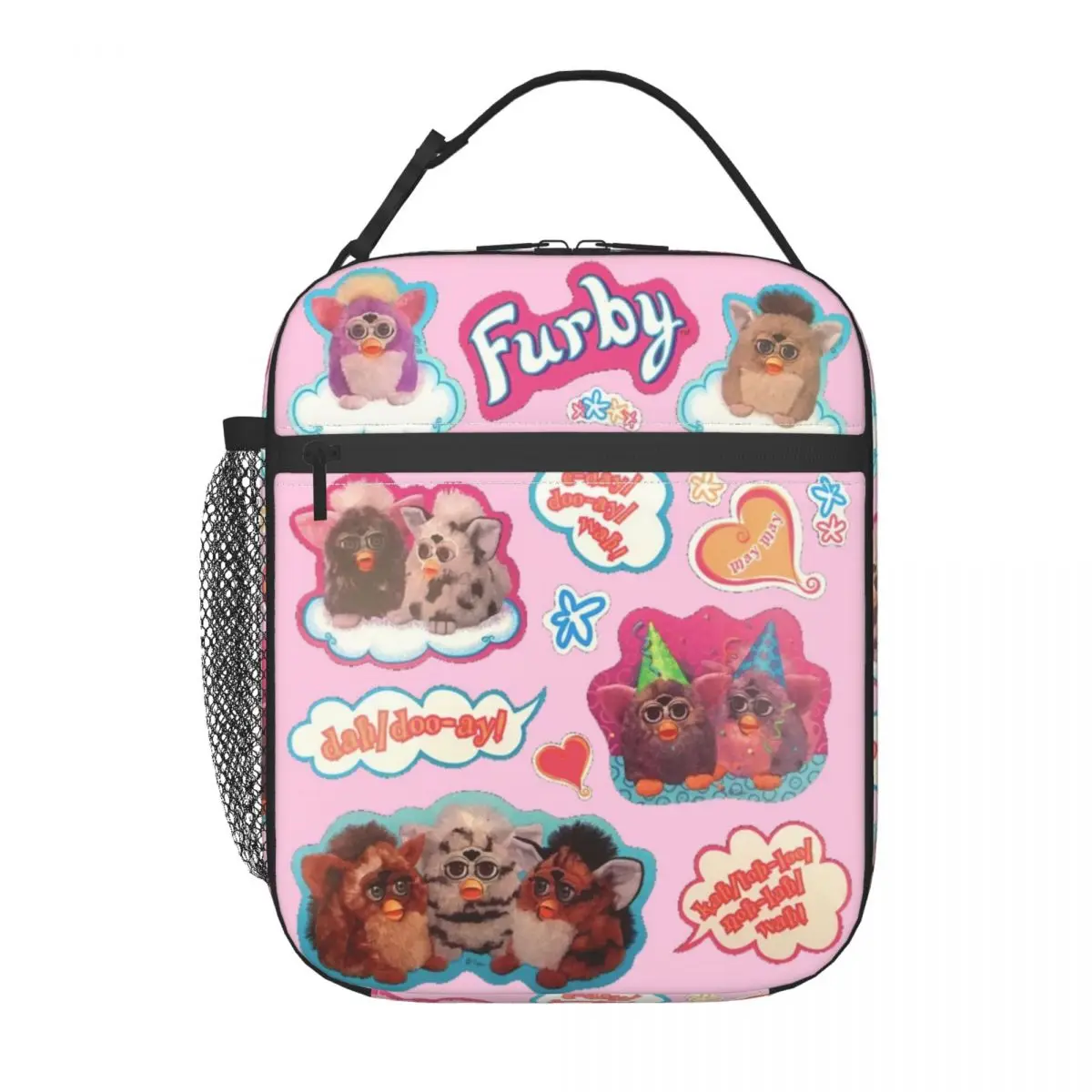 Cartoon Animal Robot Furbys Insulated Lunch Bag for Women Leakproof Thermal Cooler Bento Box Kids School Children