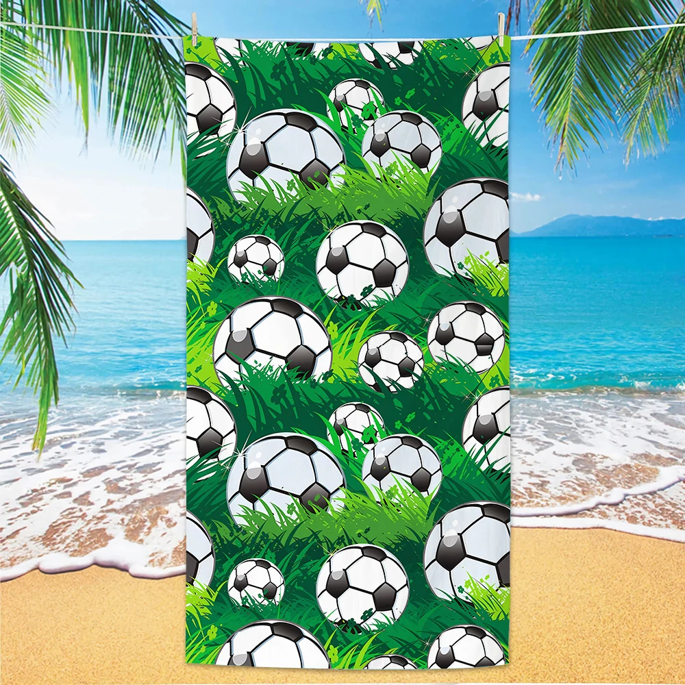 

Новое футбольное пляжное полотенце 2025 года, банное полотенце из микрофибры на футбольной тематике для взрослых, быстросохнущее приморское полотенце