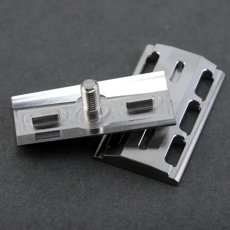 YAQI Razor Base Plate Stainless Steel Brushed Finish Open Comb Standard DE Thread for Double Edge Safety Razor view 3