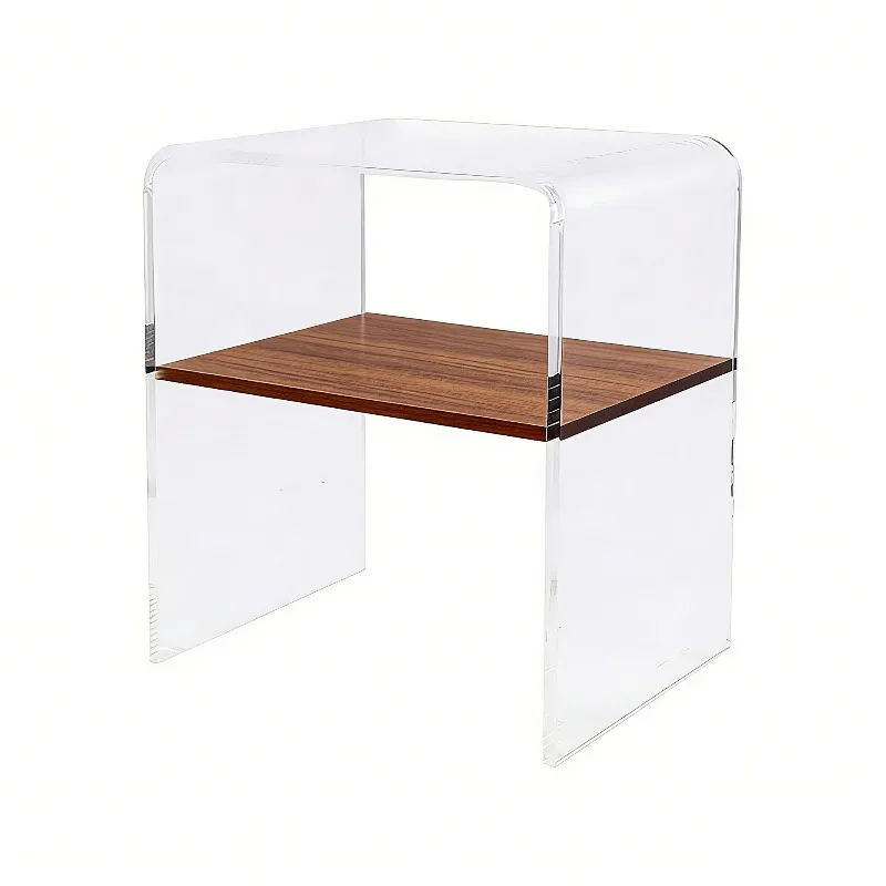 Acrylic bedside table art tempered glass edge a few creative