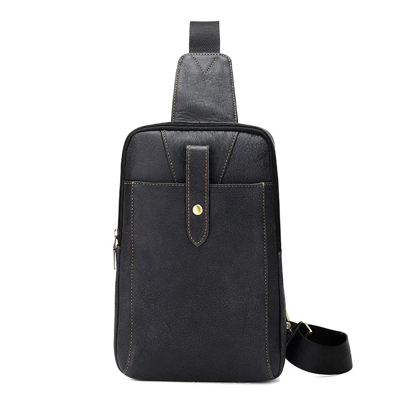 

Head layer cowhide crossbody bag men's fashion abrasive leather leather men's bag One shoulder Back Backpack casual men's chest