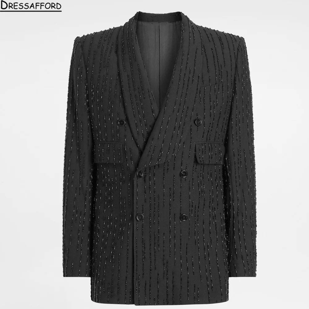 Luxury Rhinestones Men Suits Slim Fit Customized Groom Best Man Wedding Party Tuxedos 2 Pieces Sets Male Blazers Traies Dehombre