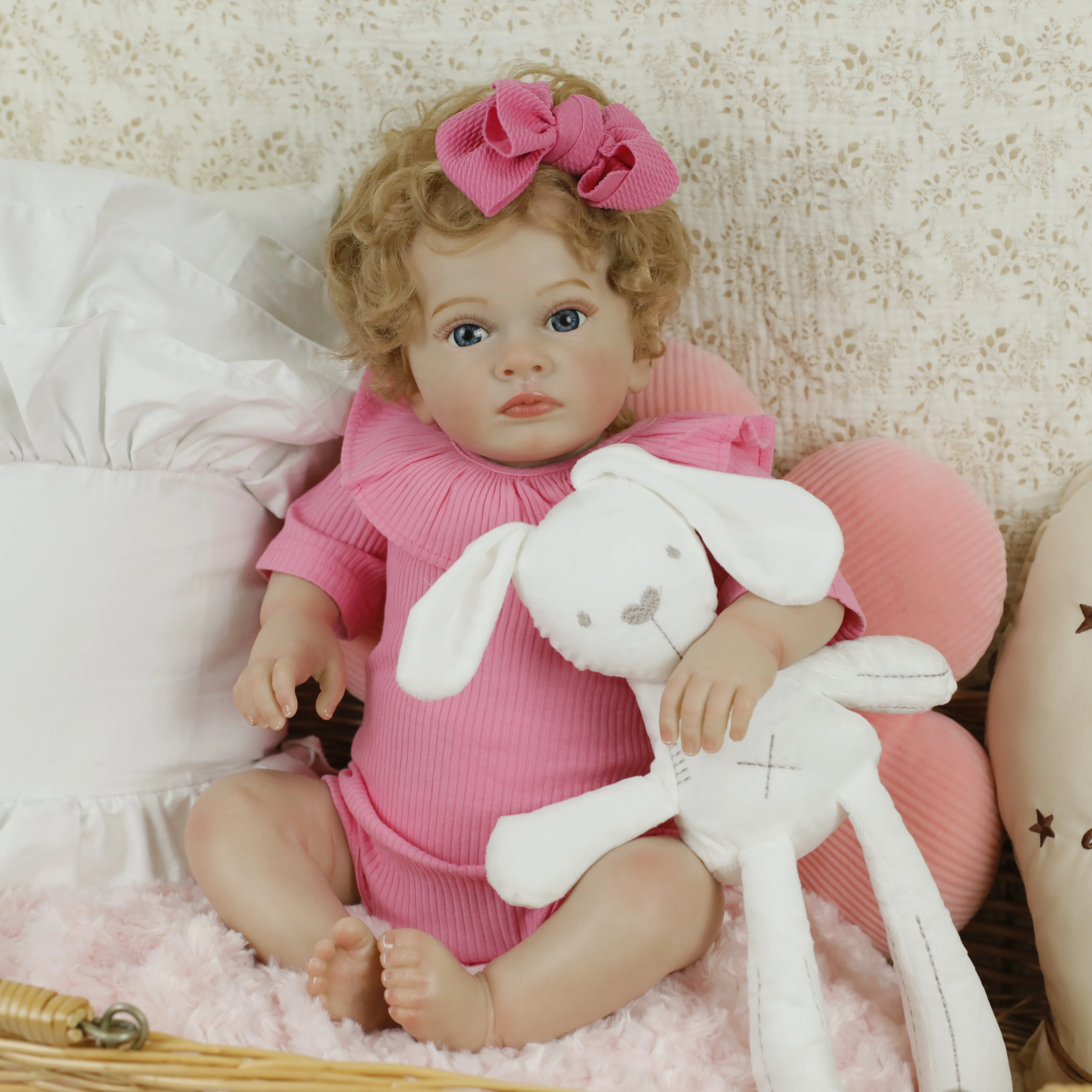 24 Inches Big Reborn Toddler Dolls Lifelike 3D Painting Soft Cloth Body Bebe Reborn Dolls for Girls