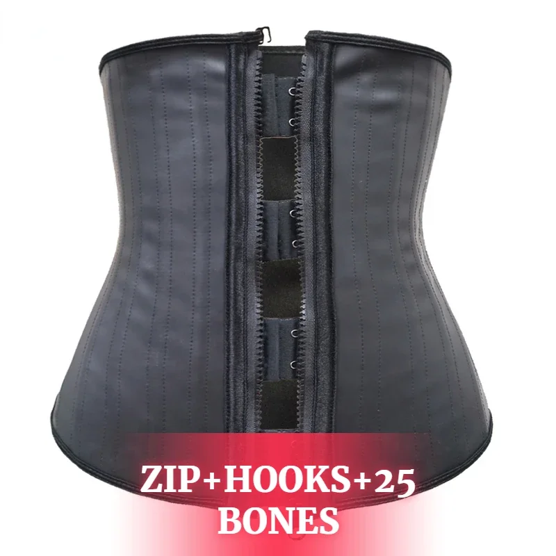 Ceñidor de cintura de látex para mujer, moldeador de cuerpo deshuesado de 25 acero, entrenador de cintura, cinturón de Control de barriga, corsé moldeador, correa de modelado de vientre delgada