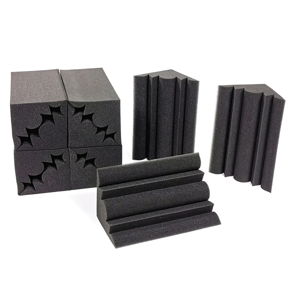 12/24Pcs 12x12x24cm Bass Traps Acoustic Foam Soundproof Foam Panel High Density Sound Absorption Studio Corner Foam