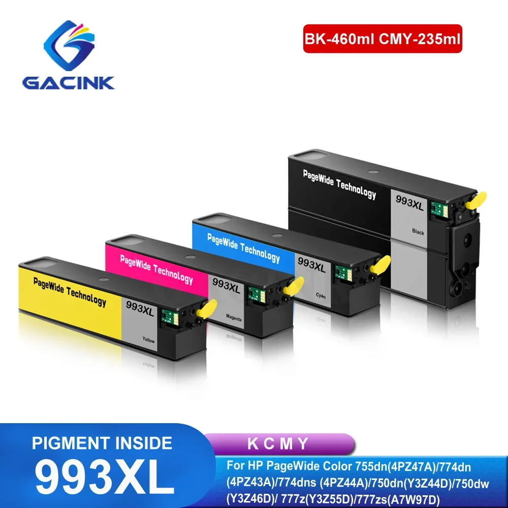 

993 993XL Compatible Ink Cartridge PageWide Color 755dn(4PZ47A) 774dn (4PZ43A) 774dns (4PZ44A) 750dn(Y3Z44D) 750dw (Y3Z46D)