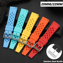 Watchdives 20mm Rubber Watch Strap Hight Quality 22mm Sport Watch Band Quick Replacement Diving Waterproof Rubber Bracelet