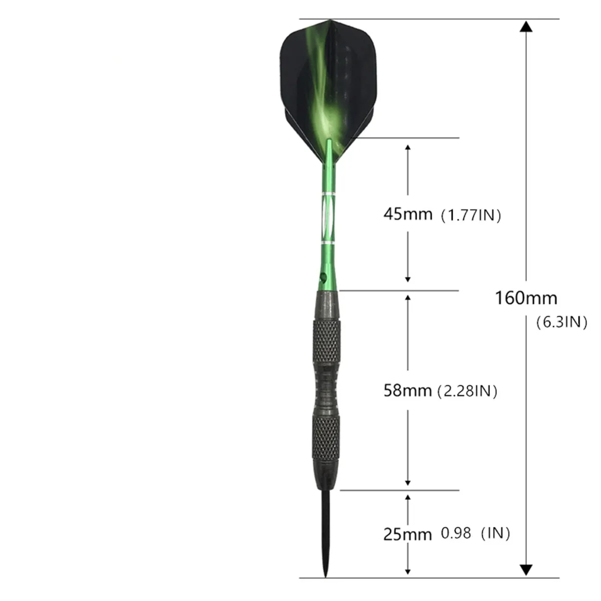 3pcs/1 Set Of Metal High-grade Imitation Tungsten Steel Darts 20g Competition Training Carved Darts Rod Green Wing Entertainment