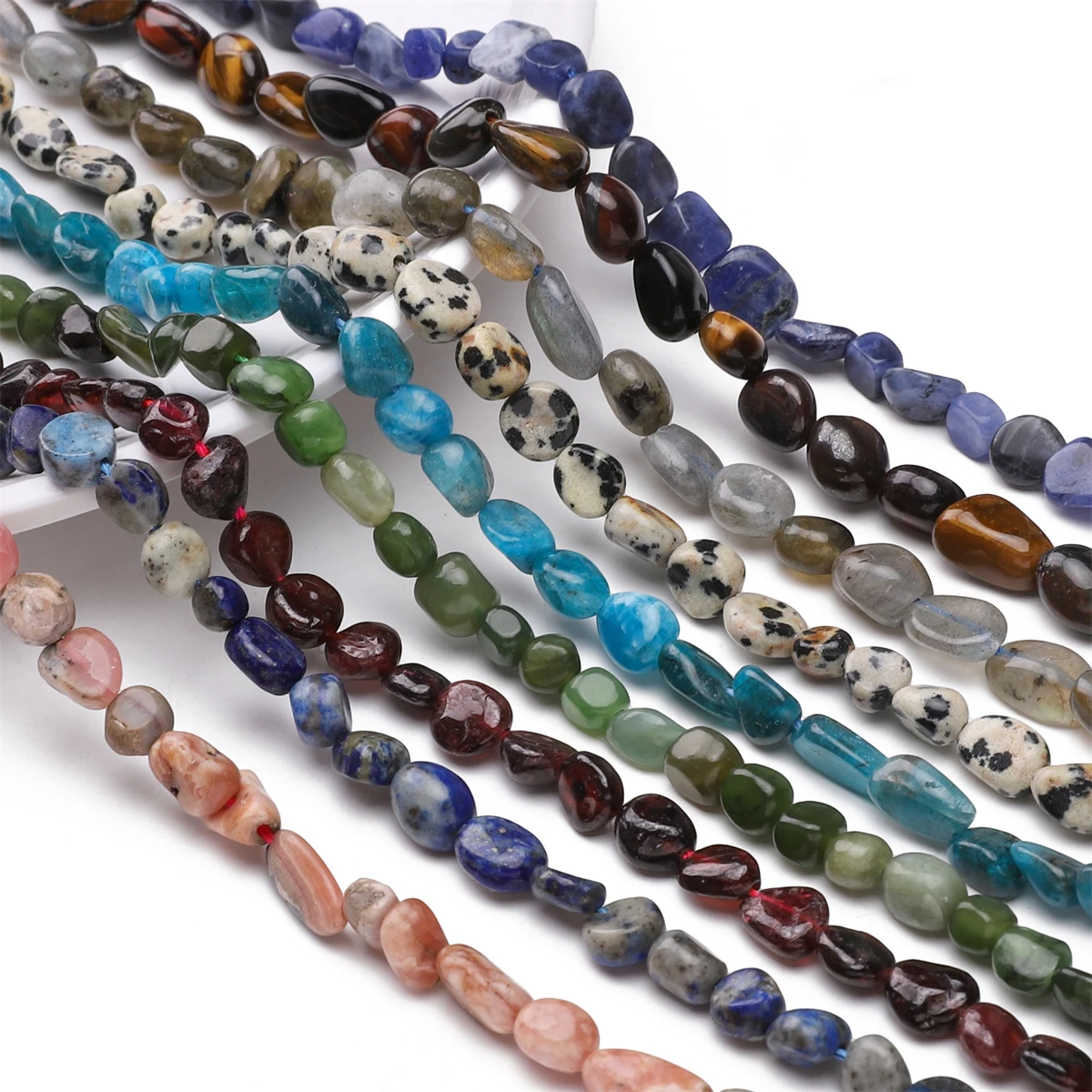 Natürliche 5-8 mm unregelmäßige Nuggets-Perlen, lose Abstandsperlen, Calcit-Steinperlen für die Schmuckherstellung, DIY-Armband, Halskette, Zubehör – Detail 6