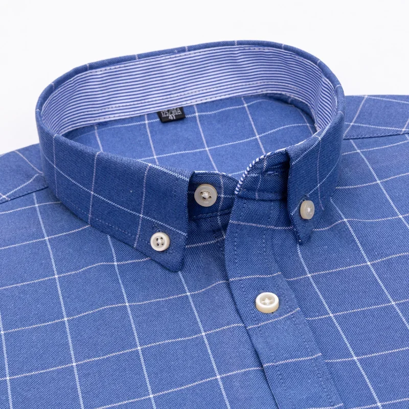 Casual Pure Cotton Oxford Mens Shirts Long Sleeve Plain Soild Regular Fit Fashion Button Man Dress Shirts