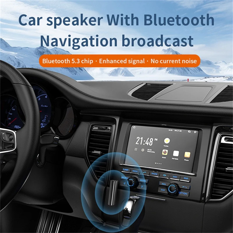 Ffyy-ワイヤレスBluetoothトランスミッター受信機、3-in-1 USBアダプター、オーディオレシーバー、カーチャージャー、TVスピーカー用AUX、5.3