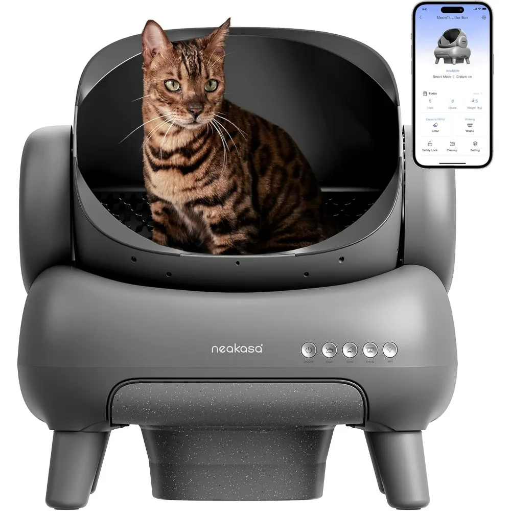 

M1 Open-Top Self Cleaning, Automatic Cat Litter Box with APP Control, Odor-Free Waste Disposal Includes Trash Bags