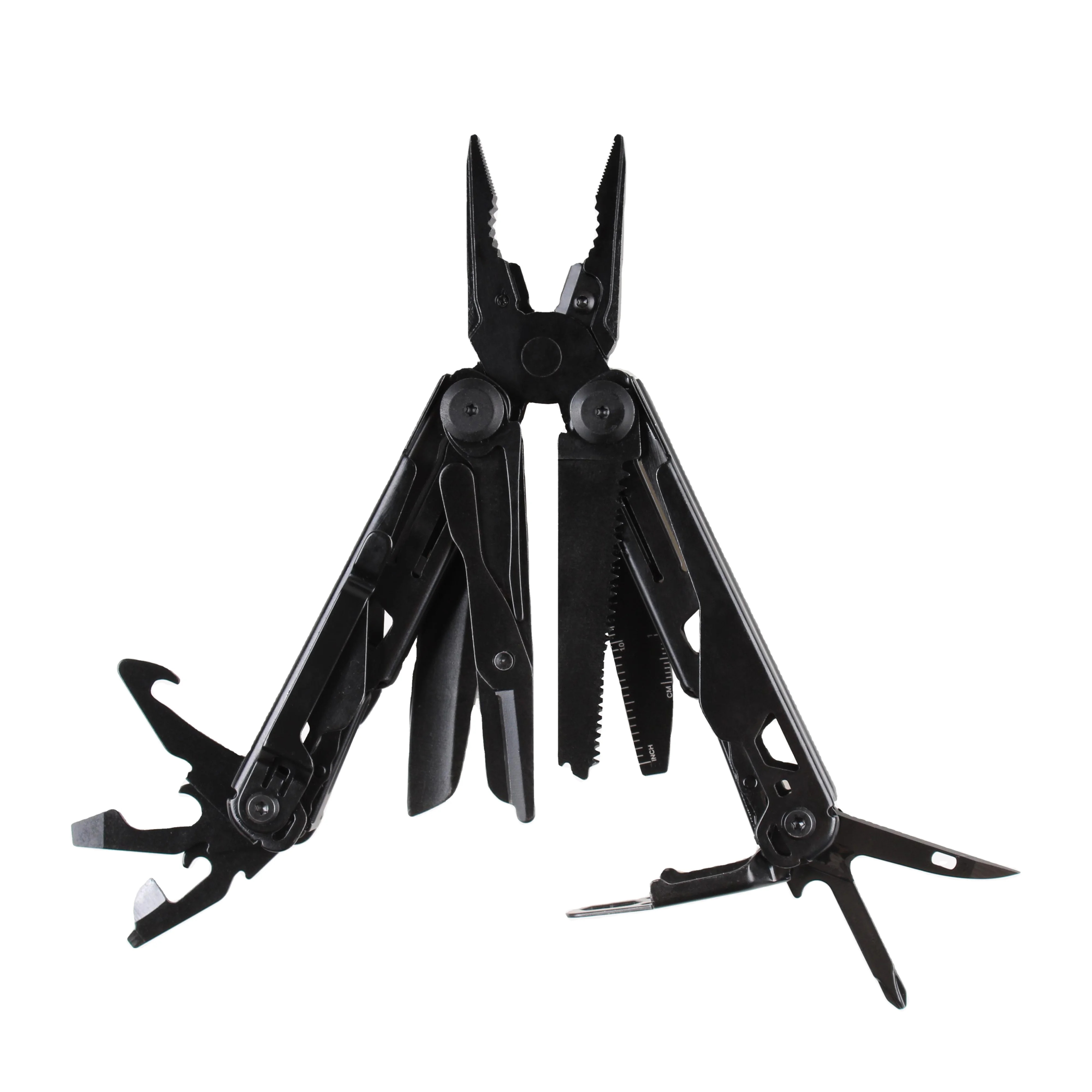 Stainless Steel Multi Tool Plier Black Coated Survival Gear Knife Saw Screwdriver Camping Multifunctional Plier