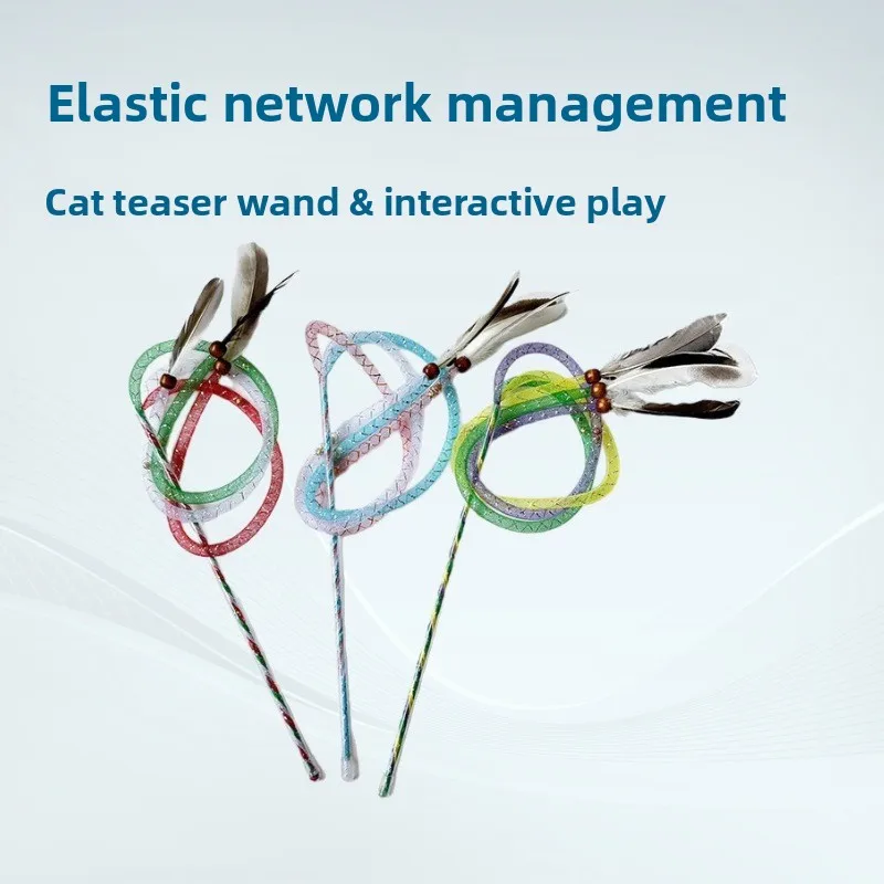 1 Stück/3 Stück Feder elastisches Netzrohr Katzenspielzeug Teaser Stick Haustierspielzeug