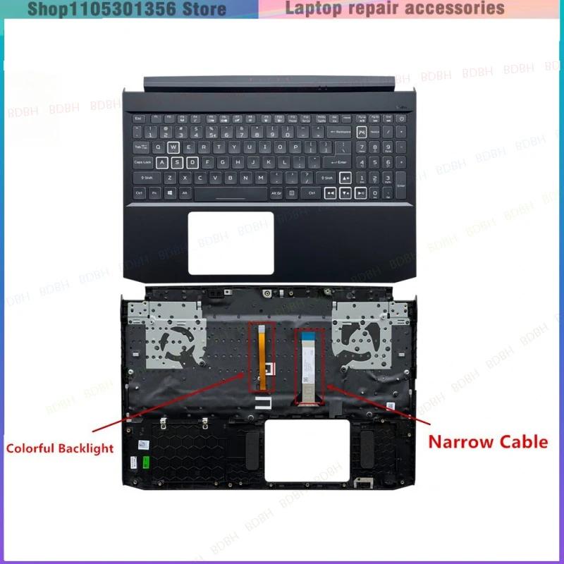 New For Acer Nitro 5 AN515-55 AN515-56 AN515-57-45 Palmrest W/ Backlit Keyboard