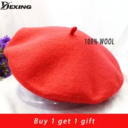 Real Wool Beret spring Winter Women Lady Painter Warm Walking Hat French Artist Hat beret femme Girl Gift