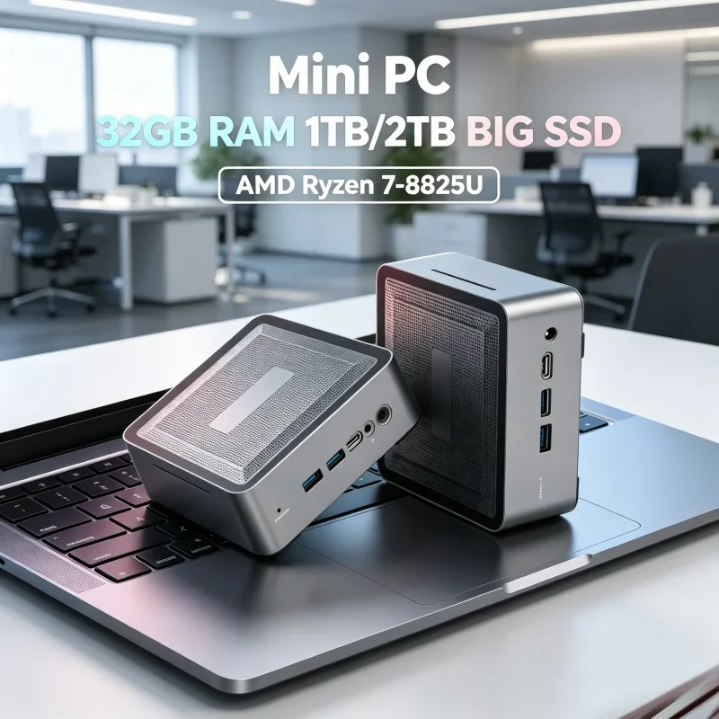 

Blithe U58 Ultra Quiet Mini Workstation AMD R7 5825U Dual DDR4 Dual Storage Slot WiFi6 BT5.2 Mini PC For Office Business Home