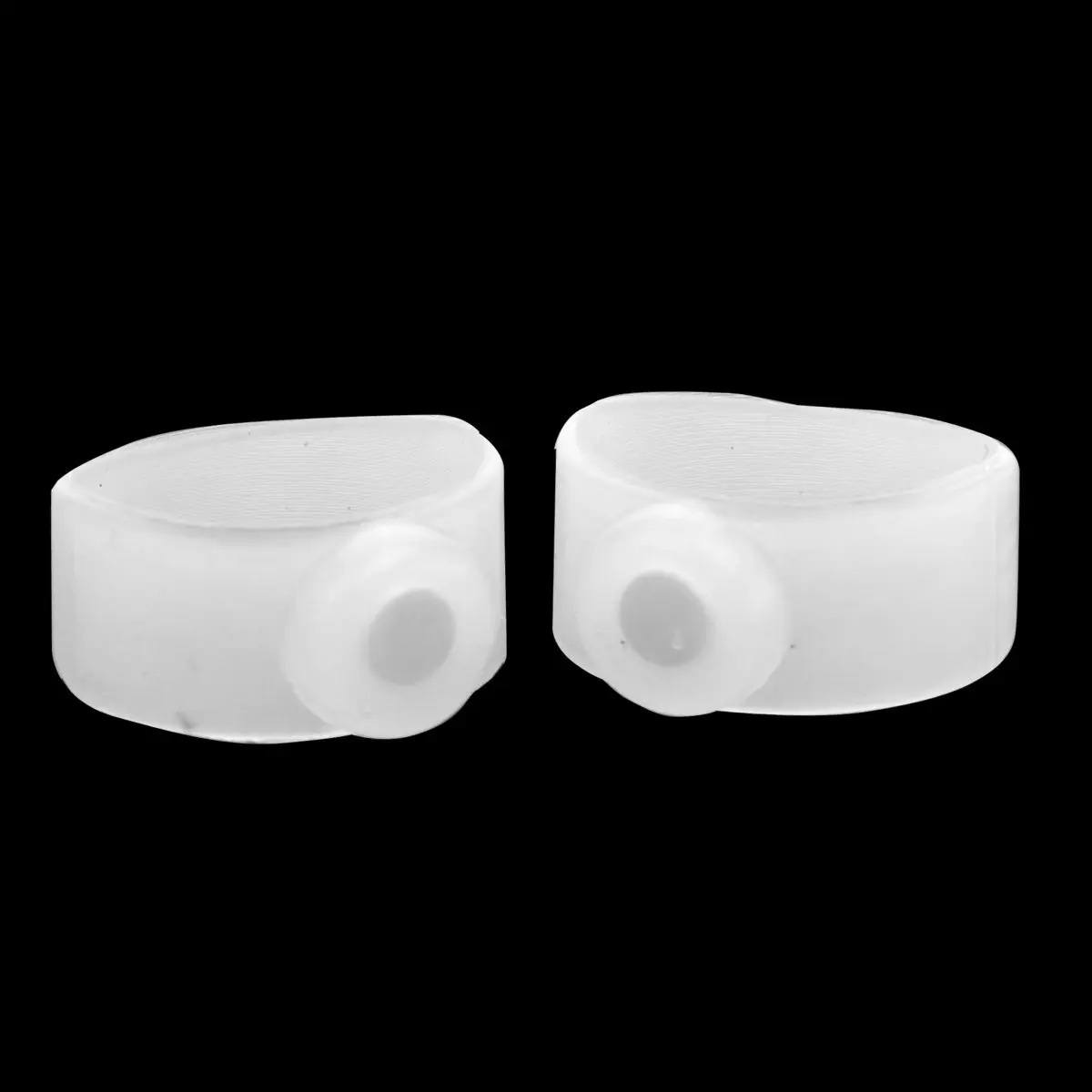One Pair Toe Rings Silicone Magnetic Healthy Body Slimming Acupoints Circulation Stimulating Rings Translucent White