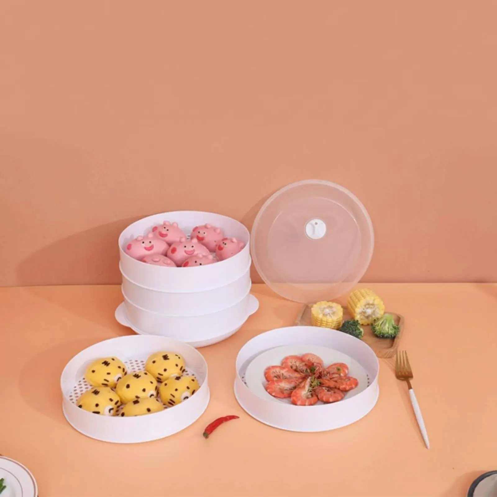 Microwave Steamer Multi-Functional Microwave Steamer Cooker Plastic Food Cooker Easy to Clean Cooking Accessory Chemical-No Cost