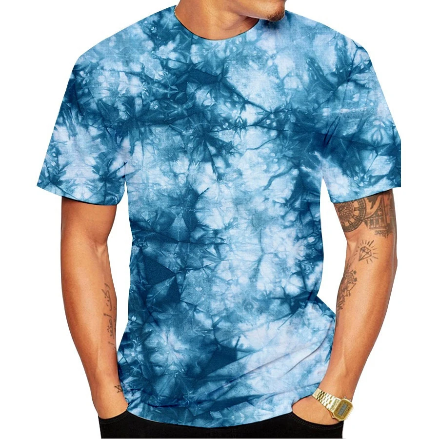 

Красочная футболка с 3D принтом Tie Dye для мужчин и женщин, модная уличная одежда, футболки с короткими рукавами, большие детские футболки в стиле Харадзюку, топы, одежда