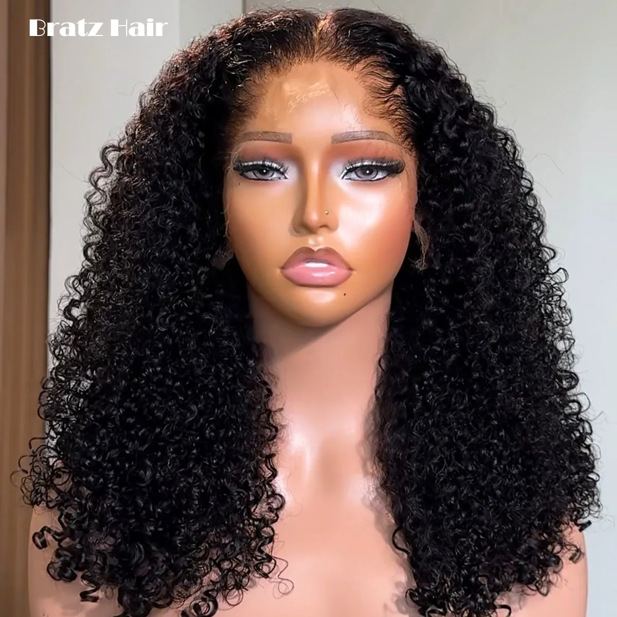 Super Double Drawn 13x6 HD Lace Front Pixie Curly Wig 100% Human Hair Natural Black 13x4 Frontal Wig Glueless Wigs Ready to Wear