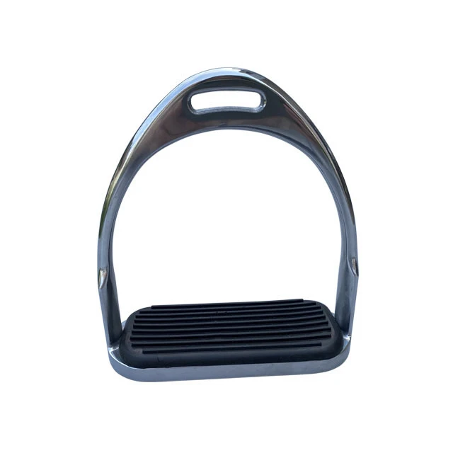 ركاب الحصان من الفولاذ المقاوم للصدأ، سبيكة خفيفة الوزن + وسادة مطاطية لرياضات الفروسية الآمنة