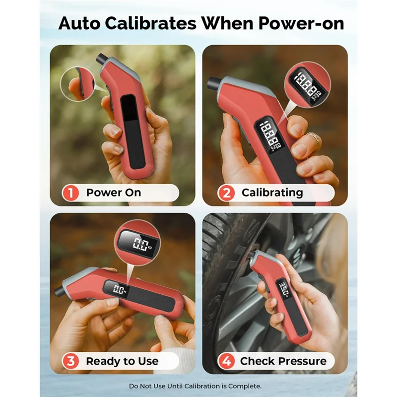 A84E-Industrial Tire Gauge Digital 3-200 PSI, Calibrated To ANSI B40.7 Grade 2A Plus-Minus 0.5% Pressure Tester